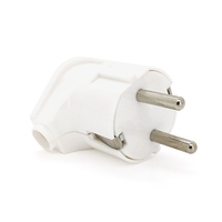 Вилка з заземленням кутова, 16A 250V A105, White, Q24 Зображення