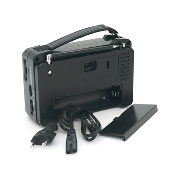 Радиоприемник GOLON RX-608, LED, 2x3W, FM радио, AUX, корпус пластмасс, Black/Brown, BOX Зображення