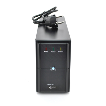 ДБЖ Ritar E-RTM500 (300W) ELF-L, LED, AVR, 2st, 2xSCHUKO socket, 1x12V7Ah, metal Case. Q4 (365*130*210) 4,8 кг (310*85*140) Зображення