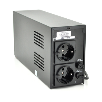 ДБЖ Ritar E-RTM650 (390W) ELF-D, LCD, AVR, 2st, 2xSCHUKO socket, 1x12V7Ah, metal Case. Q4 (370*130*210) 4.8 кг (310*85*140) Зображення