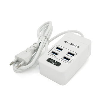 Мережевий фільтр ТВ-Т05, 4 USB, 1.5 м, перетин 3х0,5мм, 2.1А, White, Box Зображення