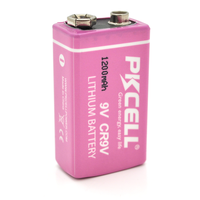 Батарейка літій-оксид-магнієва PKCELL LiMno2, CR9V 1200mAh 9V, OEM Q36/144 Зображення