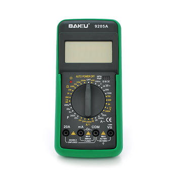 Мультиметр BAKKU BK-9205A Вимірювання: V DC, V AC, A DC, A AC, Ω, C, hFE, діод, транзистор Зображення