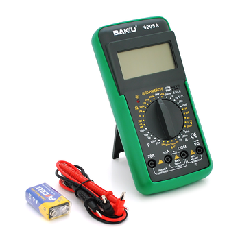 Мультиметр BAKKU BK-9205A Вимірювання: V DC, V AC, A DC, A AC, Ω, C, hFE, діод, транзистор Зображення