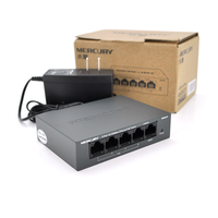 Комутатор POE Mercury MS05CP 53,5V з 4 портами POE + 1 порт UP-Link 100Мбит, БП в комплекті 0,54 кг (82 * 79 * 26) Изображение