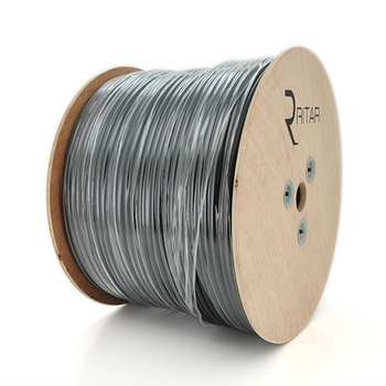 Кабель коаксіальний з живленням RITAR B305-3C2V + 2x0.5mm, 0,5 мм.CU, 64x0.12m CCA жовтий екран, 75 Ом, FPE, оболонка 6,91мм чорний PVC, котушка 305м Q1 Изображение
