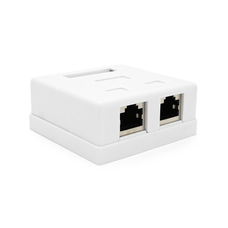 Розетка RITAR FTP 8P8C RJ45 2 порт Cat-6,  накладна біла Q250 Изображение