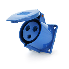 Розетка накладна пряма SF-323, 3 полюси, 2Р + E, 32А, 380V, IP44 Зображення