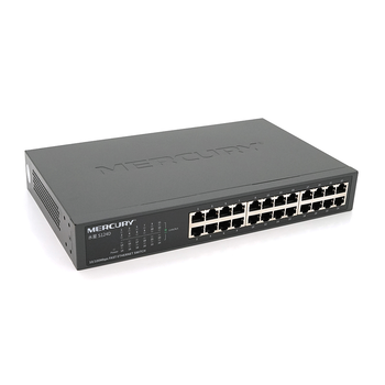 Комутатор Mercury S124D, 24 порти Ethernet 10/100 Мбіт / сек, BOX Q6 Зображення