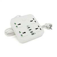 Мережевий фільтр ТВ-Т90, 4 розетки + 3 USB, 2 м, перетин 3х0, 75мм, 3000W, White, Box Изображение