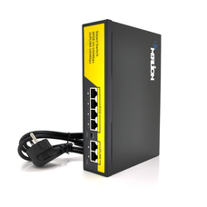 POE комутатор Merlion 4 POE 10/100+2 RJ45 10/100+вбудований блок живлення 52V 1.38A Зображення