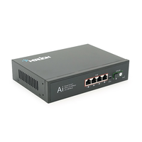 POE комутатор Merlion 4 POE 10/100 + 1Single Fiber Tx1310nm 20km + вбудований блок живлення 52V 1.38A Зображення