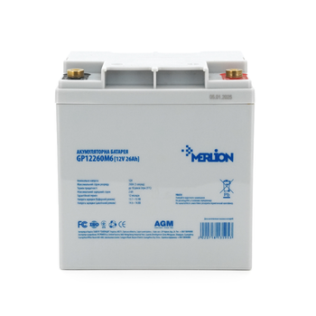 Акумуляторна батарея MERLION AGM GP12260M6 12 V 26 Ah (125 х 165 х175  )  Q1 Изображение