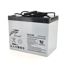 Акумуляторна батарея AGM RITAR RA12-80, Gray Case, 12V 80.0Ah ( 350 x 167 x 182 ) Q1 Зображення