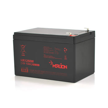 Акумуляторна батарея MERLION HR1250W, 12V 13Ah Black ( 152 х 99 х 95 (100) ), Q6 Изображение