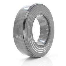 Кабель коакс. з живленням + трос RITAR BM100-RG59 + 2x0.5mm + 1x1.2mm, 0,81 мм.CU, 64x0.12m CCA жовтий екран, 75 Ом, FPE, 6,91мм чорна PVC, бухта 100м Q4 Изображение