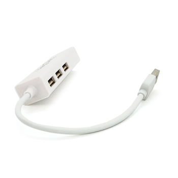 Контролер USB 2.0 до Ethernet VEGGIEG  - Сетевой адаптер 100 / 1000Mbps з проводом RTL-8152B + FE2.2S + 3 порта USB2.0, White, Metal, Blister-Box Изображение