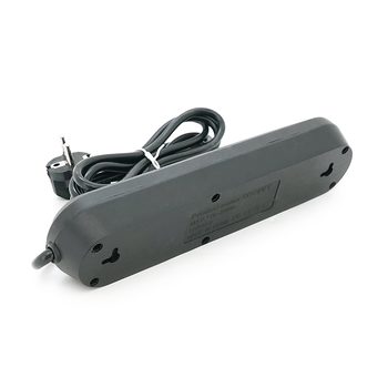 Мережевий фільтр F03U, 3 розетки EU + 3 USB, 1.5 м, перетин 3х0, 75мм, 2500W, Black, Bag Изображение
