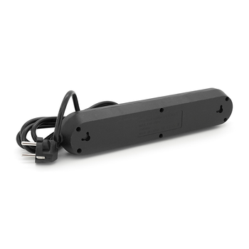 Мережевий фільтр F04U, 4 розетки EU + 3 USB, 1.5 м, перетин 3х0, 75мм, 2500W, Black, Box Зображення