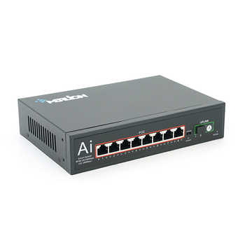 POE комутатор Merlion 8 POE 10/100 + 1Single Fiber Tx1310nm 20km + вбудований блок живлення 52V 2.3A Зображення