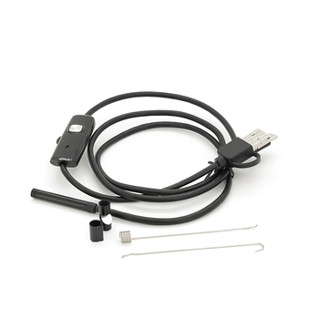 Універсальний ендоскоп 3в1 (USB+MicroUSB/Type-C) для смартфона/ПК, камера 5.5мм, жорсткий кабель 1м, з LED-підсвічуванням, IP67 Зображення