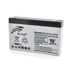 Акумуляторна батарея AGM RITAR HR6-36W, Gray Case, 6V 9.0Ah ( 151 х 34 х 94 (100 ) 1.35kg Q10 Зображення