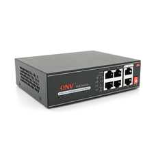 4х портовий PoE комутатор з автоперезапуском ONV-H1064PLD, 4хРоЕ 100Мбіт + 2хUplink 100Мбіт до 250м, IEEE802.3af/at, загальна потужність 65Вт Зображення