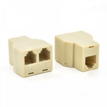 Розгалужувач RJ45 8P8C мама/2 Х мама RJ45 для розгалуження кабелю, білий, Q100 Зображення