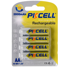 Акумулятор PKCELL 1.2V AA 2800mAh NiMH Rechargeable Battery, 4 штуки у блістері ціна за блістер, Q12 Зображення