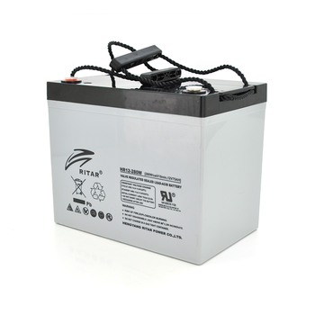 Акумуляторна батарея AGM RITAR HR12280W, Gray Case, 12V 75.0Ah ( 260 х 169 х 211 (219 ) 24.80kg Q1 Зображення