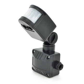 Датчик руху PIR, 180°, відстань макс. 12м, 220V, макс. навантаження 100Вт, Black Изображение