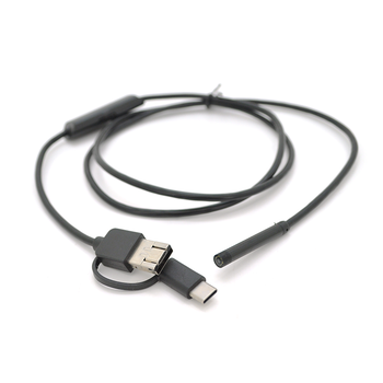 Універсальний ендоскоп 3в1 (USB+MicroUSB/Type-C) для смартфона/ПК, камера 5.5мм, м'який кабель 1м, з LED-підсвічуванням, IP67 Зображення