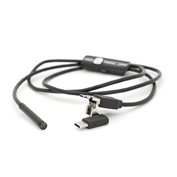 Універсальний ендоскоп 3в1 (USB+MicroUSB/Type-C) для смартфона/ПК, камера 5.5мм, м'який кабель 1м, з LED-підсвічуванням, IP67 Зображення