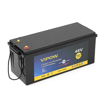 Акумуляторна батарея Vipow LiFePO4 51,2V 50Ah з вбудованою ВМS платою 40A, 48V (520x269x220) Изображение