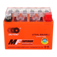 Мотоакумулятор OUTDO (Maxion) UTX4L-BS GEL, 12V 4 Ah (113 х 70 х 85), Orange, Q10 Зображення