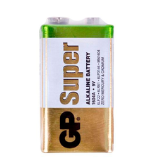 Батарейка лужна GP SUPER ALKALINE 1604AEB-5S1, 9V, крона, 6LF22 10 (100шт.) х10(10шт.) х1 у вакуумному впакуванні ціна за 1шт Изображение