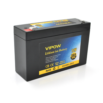 Акумуляторна батарея літієва Vipow 12 V 8Ah з елементами Li-ion 18650 з вбудованою ВМS платою, (3S4P) (151х50х94(100))мм, Q20 Изображение
