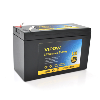 Акумуляторна батарея літієва Vipow 12 V 10Ah з елементами Li-ion 18650 з вбудованою ВМS платою, (3S5P) (151х65х94(100))мм, Q20 Зображення