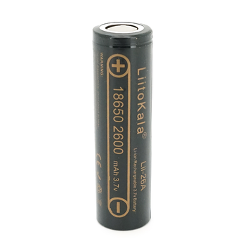Акумулятор 18650 Li-Ion LiitoKala Lii-26A, 2600mah (2450-2650mah), 3.7V (2.75-4.2V), Black, PVC BOX Q2,  цiна за 1 шт Изображение