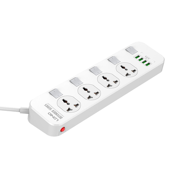 Мережевий фільтр LDNIO SC4408, 4 Розетки + 4 USB, 2 м, перетин 3х0,75мм, White, Box Зображення