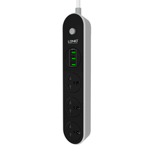Мережевий фільтр LDNIO SC3301, 3 Розетки + 3 USB, 1.6 м, перетин 3х0,75мм, Black, Box Зображення