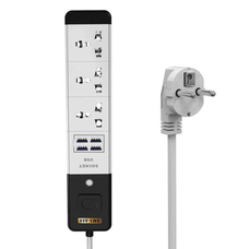 Мережевий подовжувач Senmaxu SMX-888, 3 Universal Socket + 4 USB, 1,5м, Grey, Box Зображення