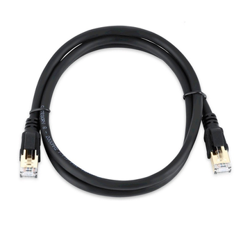 Патч-корд литий VEGGIEG, CCA, SSTP, RJ45, Cat.8, 2m, чорний Зображення