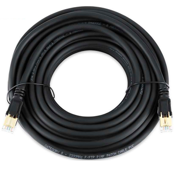 Патч-корд литий VEGGIEG, CCA, SSTP, RJ45, Cat.8, 20m, чорний Зображення