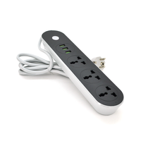 Мережевий фільтр ТВ-Т56, 3 розетки + 3 USB, 2 м, перетин 3х0,75мм, 2500W, Black, Box Изображение