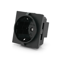 Розетка врізна з заземленням E-08, Input: AC 100-250V 16A, Black Зображення