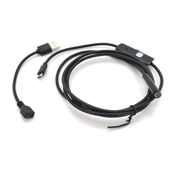 2 в 1 MicroUSB/PC HD ендоскоп, міні камера 7.0 мм, м'який провод, 1,5м Изображение