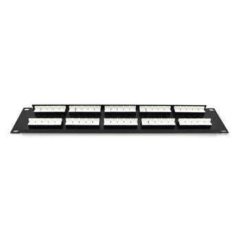 Патч-панель телефонна 50 портів UTP DUAL кат 3 19" не екранована, Black Зображення