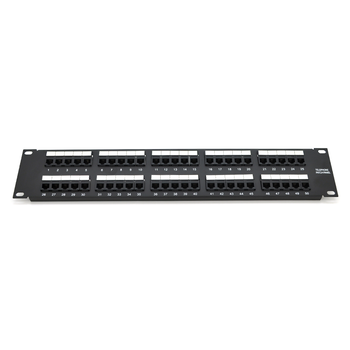 Патч-панель телефонна 50 портів UTP DUAL кат 3 19" не екранована, Black Зображення