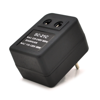 Перетворювач напруги трансформаторний 50W Input 220 V / Output 110V, + універсальна розетка та перехідник Изображение